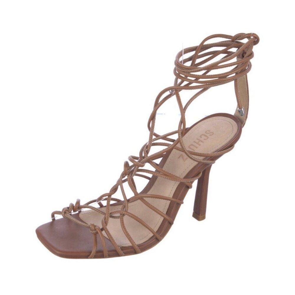 Schutz Authentic Solid Brown Gladiator High Heel … - image 2
